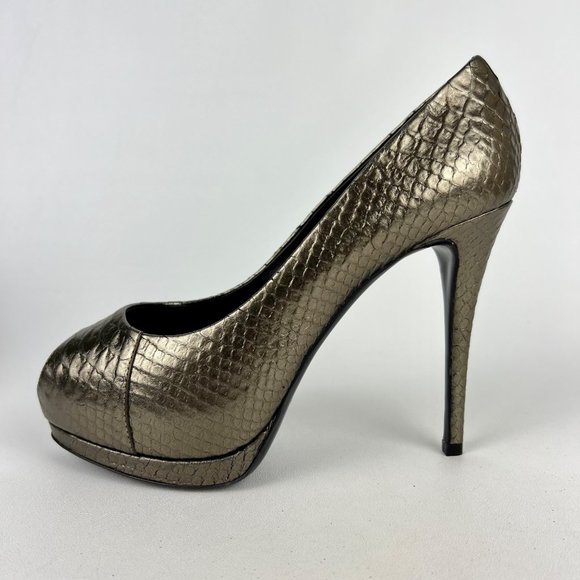 Giuseppe Zanotti NEW Womens Sharon Metallic Snake Platform Heels size 37 US 7 - Picture 6 of 16